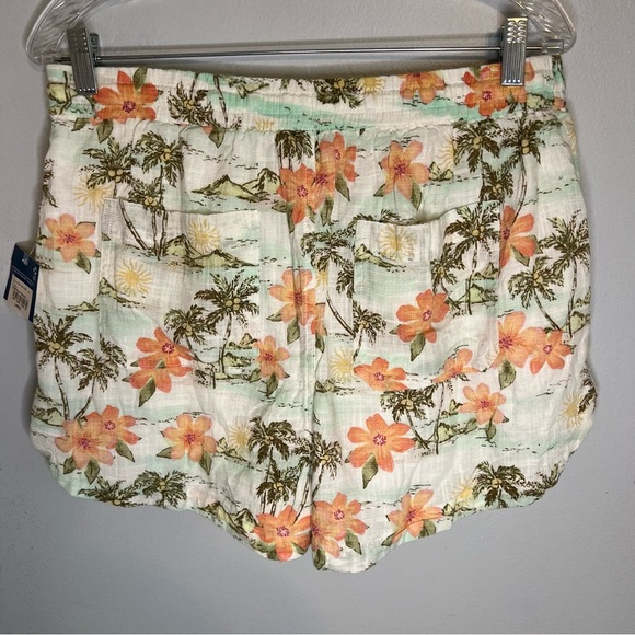 NWT Arizona Womens Floral Pull On Shorts Lined Sz L Drawstring Beach Summer - Picture 10 of 13